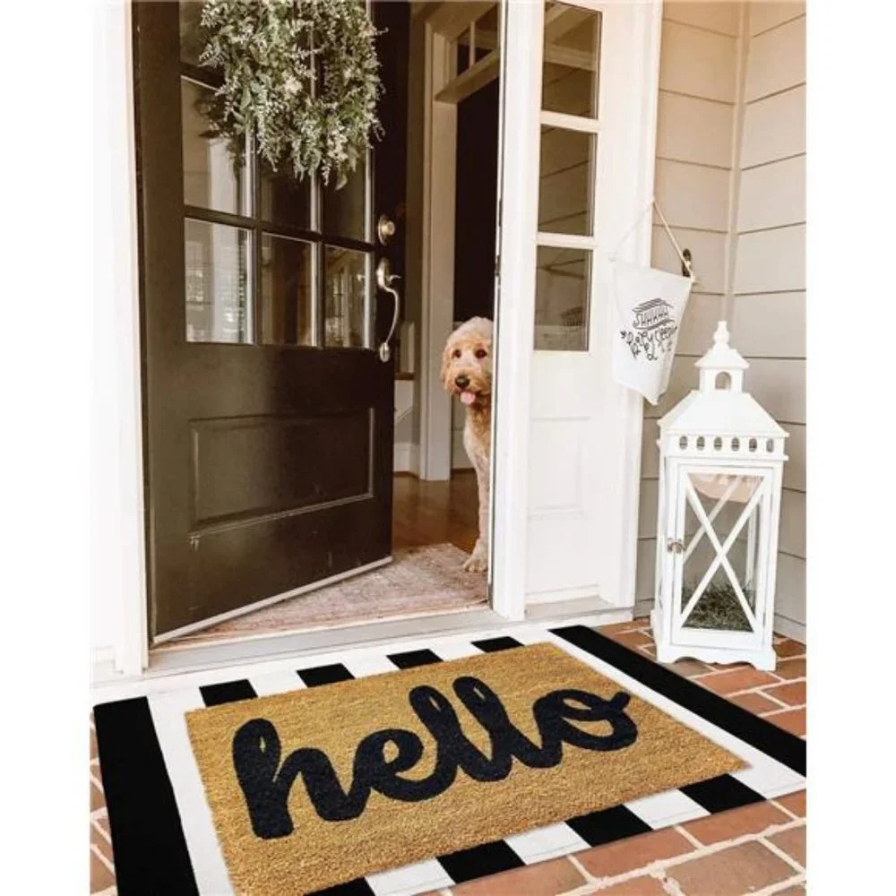 Black and White Striped Rug 27.5x43 Inches Indoor Outdoor Rugs